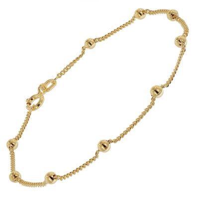 trendor Schmuck Damen-Armband 925 Silber Vergoldet Kugelkette 18,5 cm 21661