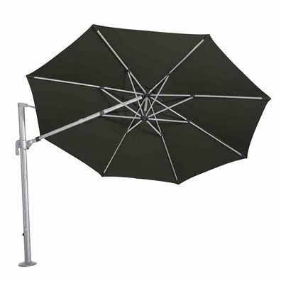 Alphawing N+ Ampelschirm silber/schwarz meliert Ø 350cm Gestell Alu silber, Bezug 100