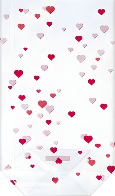 HEYDA 203089240 Bodenbeutel Herzen 115 x 190 mm klar mit roten Herzen