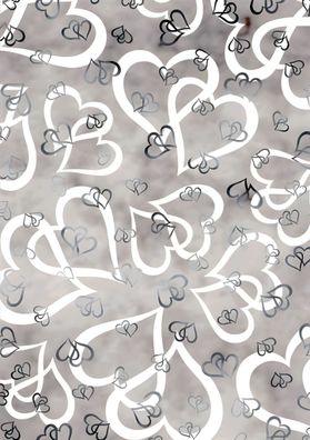 Transparentpapier Emotion Herzen A4 silberfarben