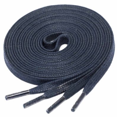 F4-CS Dunkelblau | 4 mm breite flache gewachste Schnürsenkel