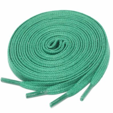 F4-CS GRÜN | 4 mm breite flache gewachste Schnürsenkel