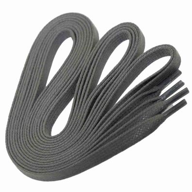 F6-CS Grau | 6 mm breite, flache, gewachste Schnürsenkel im klassisch sportiven Look