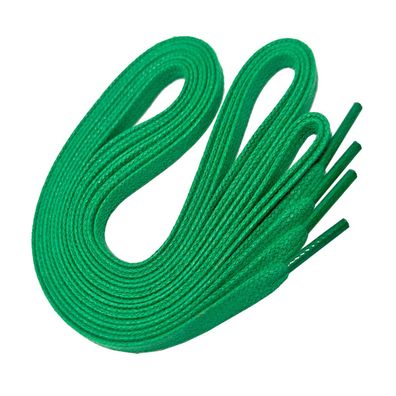 F6-CS Grün | 6 mm breite, flache, gewachste Schnürsenkel im klassisch sportiven Look
