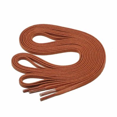 F3-CS COGNAC | 3 mm breite flache gewachste Schnürsenkel