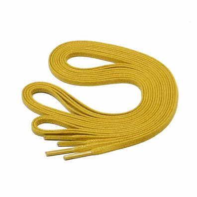 F3-CS Senfgelb | 3 mm breite flache gewachste Schnürsenkel