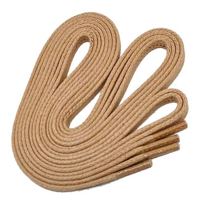 F6-XR | Karamellbraune, 6 mm breite, flache, gewachste Schnürsenkel, im Vintage-Look