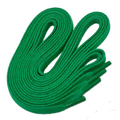 F6-XR | Grüne, 6 mm breite, flache, gewachste Schnürsenkel, im Vintage-Look