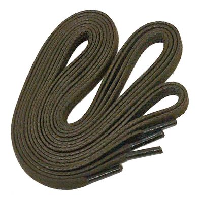 F6-XR | Dunkelbraune, 6 mm breite, flache, gewachste Schnürsenkel, im Vintage-Look