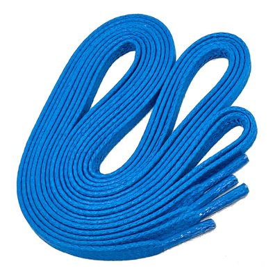 F6-XR | Blaue, 6 mm breite, flache, gewachste Schnürsenkel, im Vintage-Look