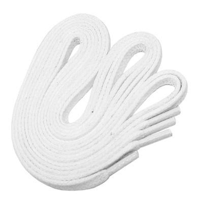F6-XR | Weiße, 6 mm breite, flache, gewachste Schnürsenkel, im Vintage-Look