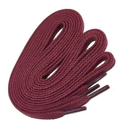 F6-XR | Weinrote, 6 mm breite, flache, gewachste Schnürsenkel, im Vintage-Look
