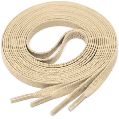 F4-CS BEIGE | 4 mm breite flache gewachste Schnürsenkel