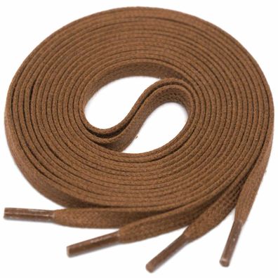 F4-CS Mittelbraun | 4 mm breite flache gewachste Schnürsenkel