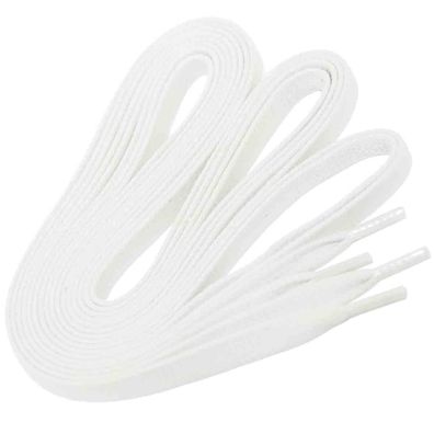 F6-CS Weiss | 6 mm breite, flache, gewachste Schnürsenkel im klassisch sportiven Look