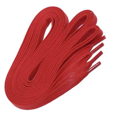 F6-CS Rot | 6 mm breite, flache, gewachste Schnürsenkel im klassisch sportiven Look