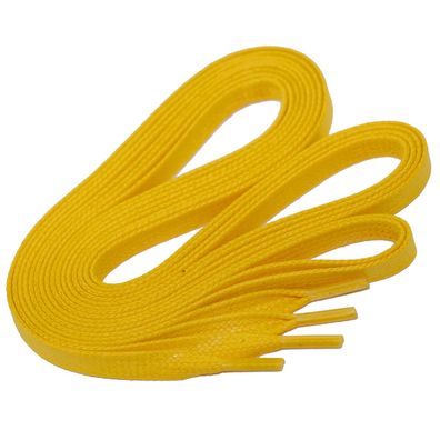 F6-CS Gelb | 6 mm breite, flache, gewachste Schnürsenkel im klassisch sportiven Look
