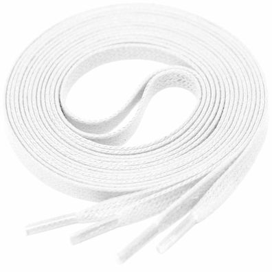 F4-CS WEISS | 4 mm breite flache gewachste Schnürsenkel