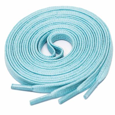 F4-CS Hellblau | 4 mm breite flache gewachste Schnürsenkel