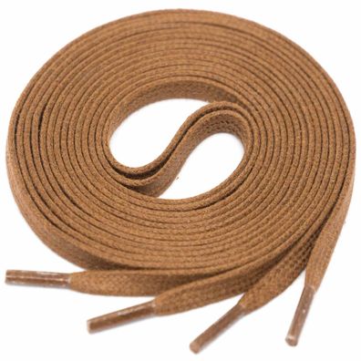 F4-CS Hellbraun | 4 mm breite flache gewachste Schnürsenkel
