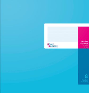 Spaltenbuch 27,7x29,7 8SP 40BL K+E 86-11081 Karton Kopfl