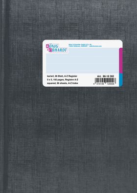 K&E Geschäftsbuch A5kariert 96 Blatt Register 8618392