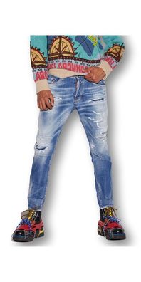 Dsquared2 Light Sandy Slash Wash Skatereans Blau Herren