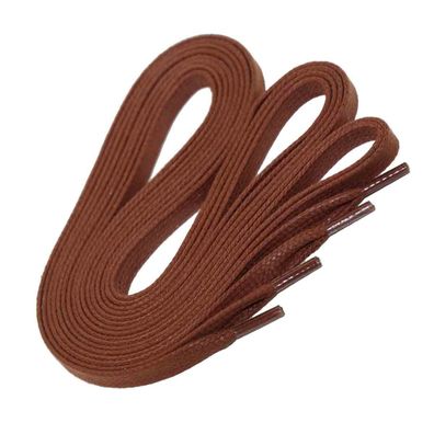F6-CS Braun | 6 mm breite, flache, gewachste Schnürsenkel im klassisch sportiven Look