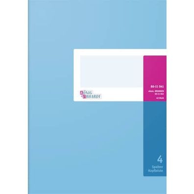 König & Ebhardt Spaltenbuch DIN A4 hellblau/magenta 4 Spalten 40 Bl