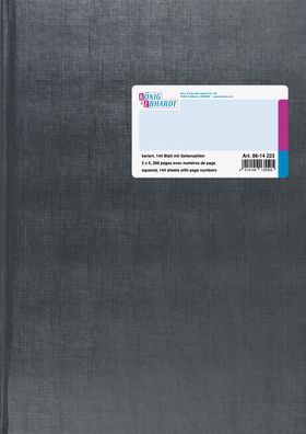 Geschäftsbuch A4 144BL kariert grau KÖNIG & Ebhardt 86-14 223