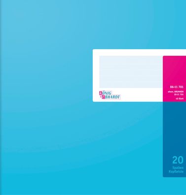 Spaltenbuch Kopfleisten-Ausführung - 277 x 257 mm, 20 Spalten