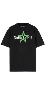 Palm Angels Sternmotiv Logo T Shirt Schwarz Herren