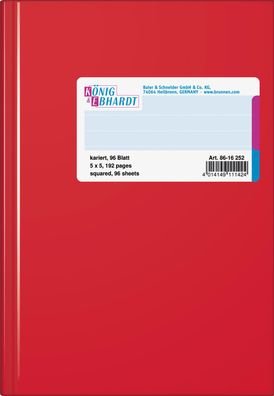 K&E Geschäftsbuch A6 kariert 96 Blatt 8616252