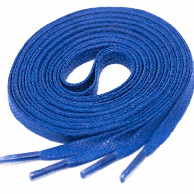 F4-CS Royalblau | 4 mm breite flache gewachste Schnürsenkel