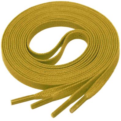F4-CS Senfgelb | 4 mm breite flache gewachste Schnürsenkel