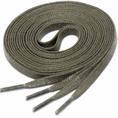 F4-CS Olivegrün | 4 mm breite flache gewachste Schnürsenkel