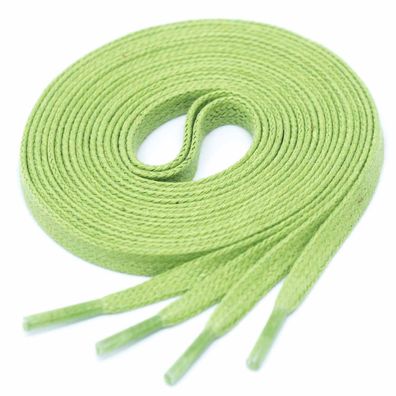 F4-CS Hellgrün | 4 mm breite flache gewachste Schnürsenkel
