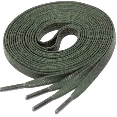 F4-CS Military GRÜN | 4 mm breite flache gewachste Schnürsenkel