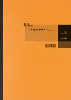 König & Ebhardt Kassenbuch DIN A4 orange 2 x 50 Bl
