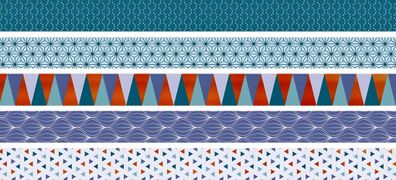 Deko Tapes Mini Triangle jede Rolle 3 m x 12 mm Papier-Tapes azur