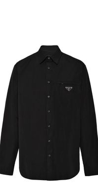 Prada Triangolo Logo Hemd Herren schwarz