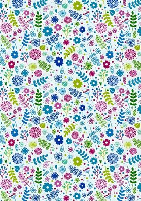 HEYDA 204771740 Motivkarton Blumen 50 x 70 cm Blautöne