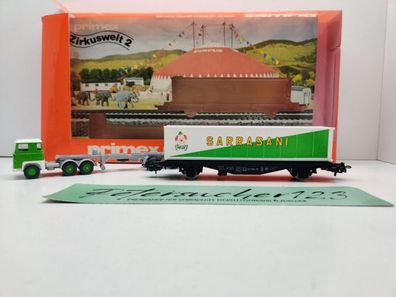 Primex H0 AC 4585 Zirkuswelt 2 "Sarrasani" Containerwagen + LKW / OVP