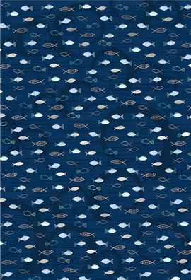 HEYDA Motivkarton Fische A4 (21 x 31 cm inkl. Codierleiste) blau