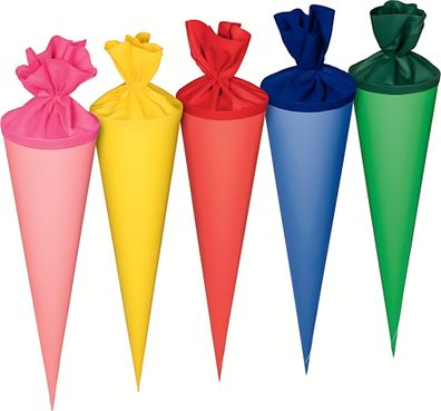 HEYDA 204870072 Schultüten-Rohling mit Filzverschluss 70 cm Ø 19 cm