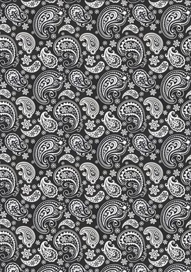 Transparentpapier Paisley A4 weiss