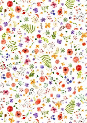 HEYDA 204879457 Transparentpapier Aquarellblumen Rollen 50 x 70 cm