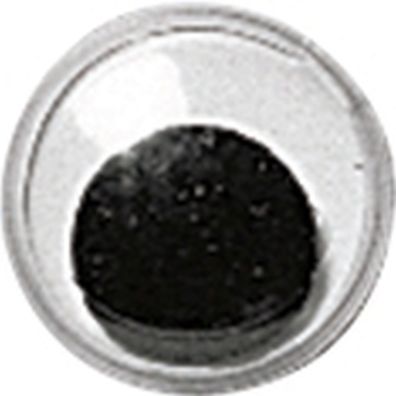 Wackelaugen Ø 10 mm Kunststoff weiss mit schwarzer Pupille