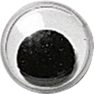 Wackelaugen Ø 12 mm Kunststoff weiss mit schwarzer Pupille