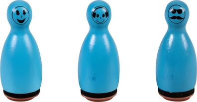 HEYDA 204888633 Stempel-Figuren Gesichter Holz farbig lackiert blau